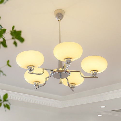 法式轻奢客厅吊灯包豪斯复古奶油中古北欧卧室餐厅美容院店铺灯具