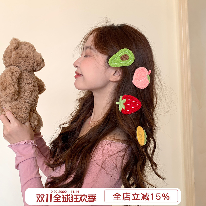 针织水果无痕发饰女刘海贴