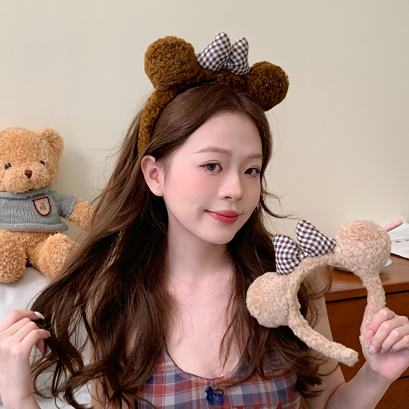 可爱小熊洗脸发箍女2024
