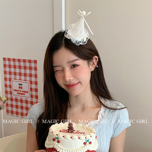 生日公主！甜美女孩生日帽发夹