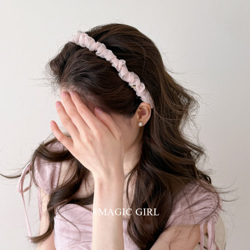 春日超仙薄纱带齿波浪发箍头饰氛围感高颅顶头箍温柔发卡洗脸压发