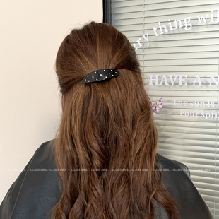 气质水钻半弧形醋酸一字夹发饰半扎发发夹女夹子发卡弹簧夹头饰