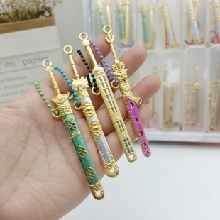 新款合金小宝剑带刀鞘模型剑入江湖男孩玩具炫彩迷你合金兵器挂件