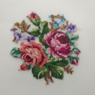 老绣片纳纱绣花卉小片蚕丝网衬细线千针手绣6cm多款入