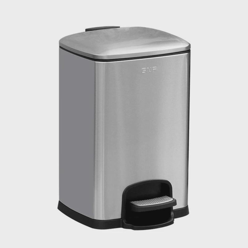 脚踏不锈钢垃圾桶厨房带盖家用大号脚踏式方形厕所卫生间客厅印制