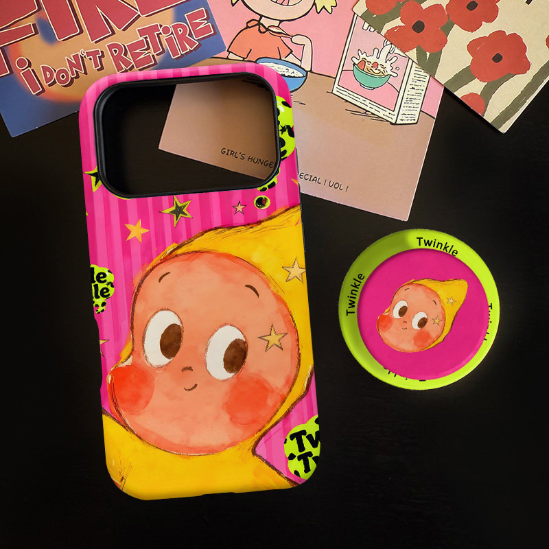 闪闪小星星适用苹果17promax手机壳iphone16pro菲林磁吸支架个性华为P80小米15小众vivo防摔保护壳oppo