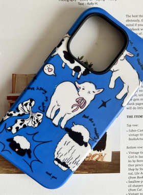 克莱因小羊适用苹果17promax手机壳iphone16pro菲林磁吸支架个性华为P80小米15小众vivo防摔保护壳oppo可爱风