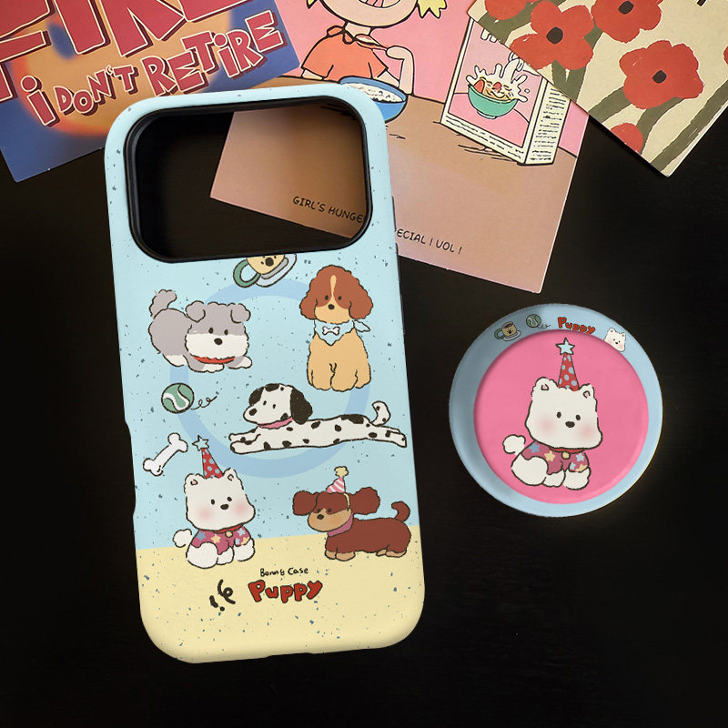 可爱西高地适用苹果17promax手机壳iphone16pro菲林磁吸支架个性华为P80小米15小众vivo防摔保护壳oppo小清新