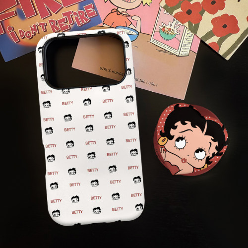 贝蒂小姐适用苹果17promax手机壳iphone16pro菲林磁吸支架个性华为P80小米15小众vivo防摔保护壳oppo简约可爱