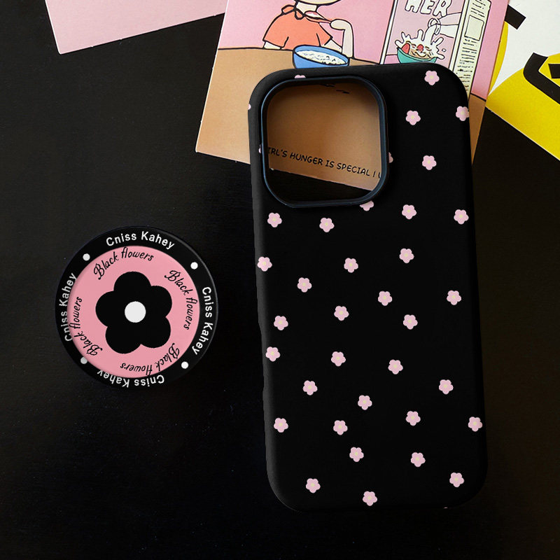 好运甜酷小花适用苹果17promax手机壳iphone16pro菲林磁吸支架个性华为P80小米15小众vivo防摔保护壳oppo