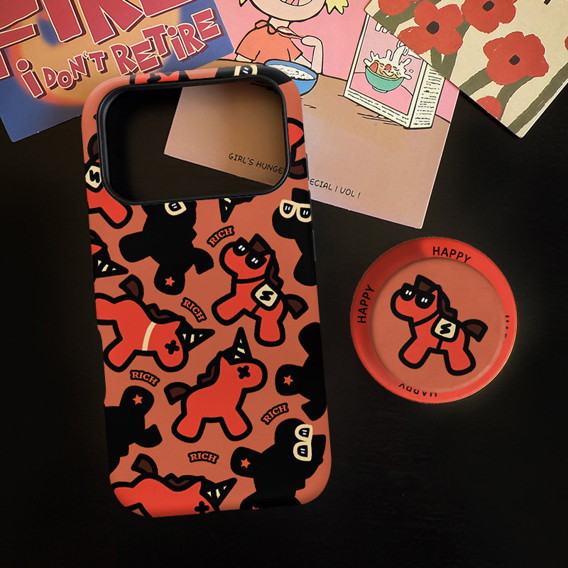 RICH小马适用苹果17promax手机壳iphone16pro菲林磁吸支架个性华为P80小米15小众vivo防摔保护壳oppo