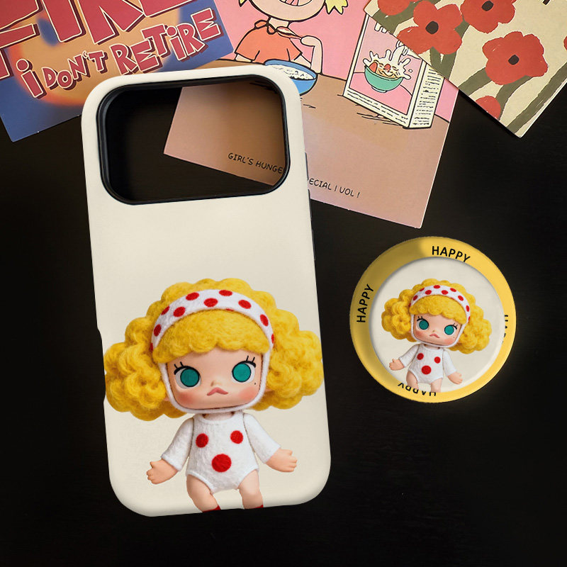 复古卷发适用苹果17promax手机壳iphone16pro菲林磁吸支架个性华为P80小米15小众vivo防摔保护壳oppo潮玩可爱