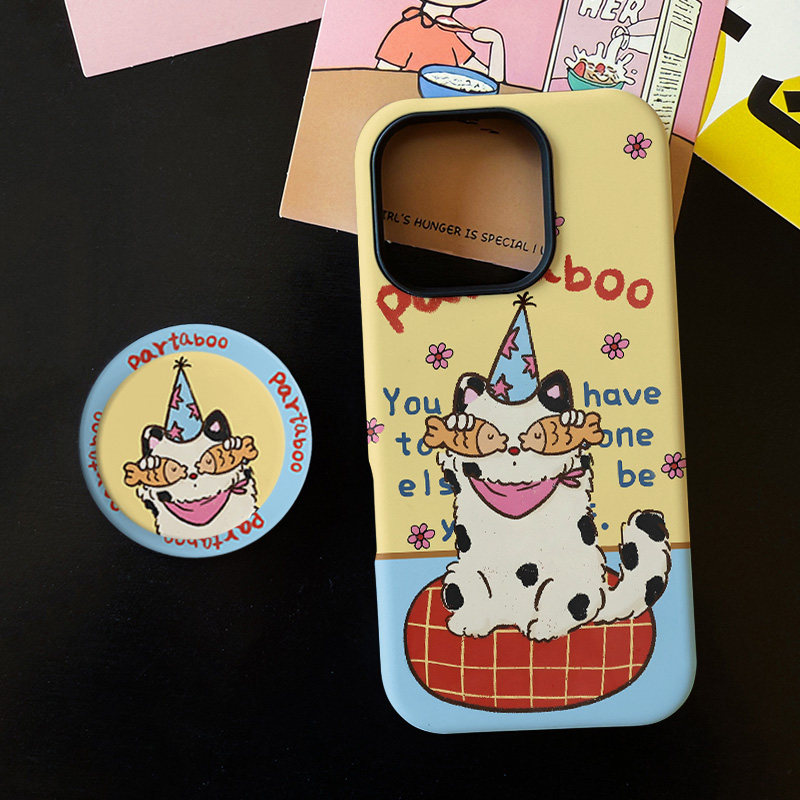 复古小鱼猫适用苹果17promax手机壳iphone16pro菲林磁吸支架个性华为P80小米15小众vivo防摔保护壳oppo卡通风