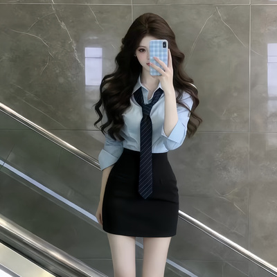 韩系学院风包臀短裙高级感女装2025新款高级感套装裙子气质春秋冬