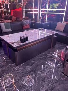 工厂直销现货爆款酒吧酒店会所民宿灯光茶几不锈钢岩板茶几