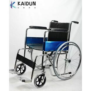 809钢制轮椅老人折叠轻便残疾人简便耐用手动康复手推车代步车批