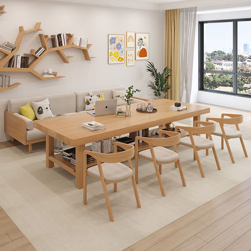 北欧客厅实木书桌书法桌学习桌