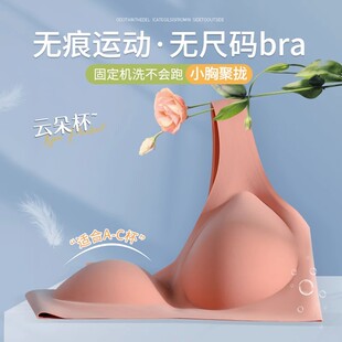 无尺码 一体运动文胸 内衣女小胸聚拢胸罩无痕显小无钢圈美背背心式