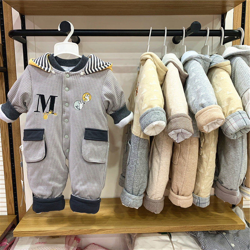 断码请不退换】卡乐吉瑞比冬款婴儿连体衣男宝加厚外出连体棉服