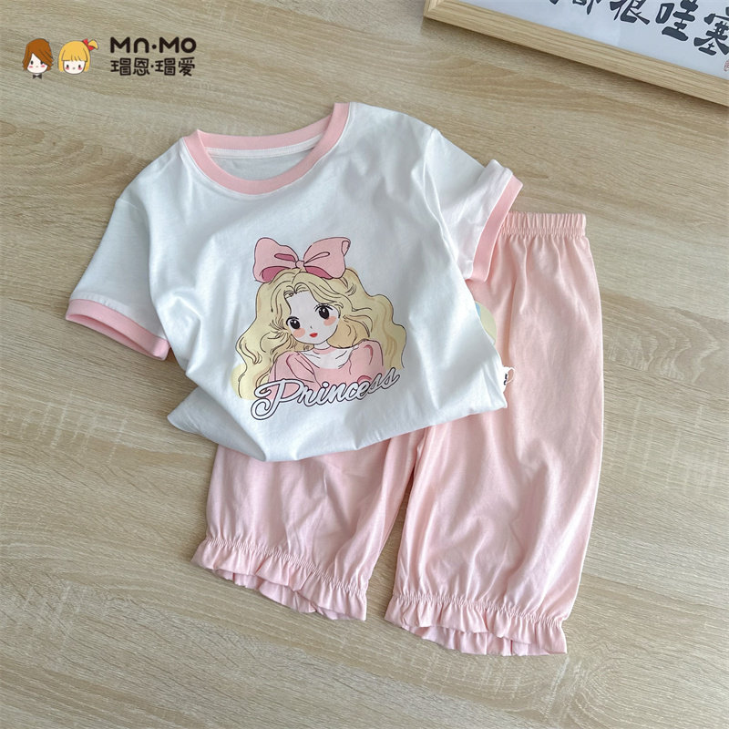 瑁恩瑁爱女童夏款超薄短袖睡衣