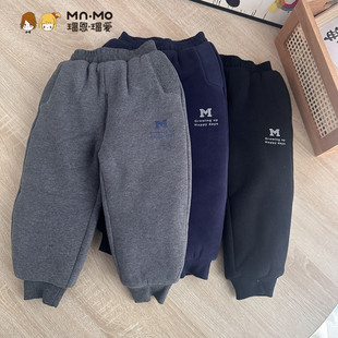 一条过冬1800棉三层加厚 瑁恩瑁爱冬款男童加绒厚棉卫裤纯棉布里