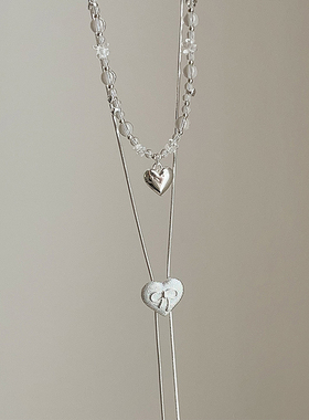 清新百搭爱心吊坠项链女轻奢高级感个性精致时尚潮流颈链锁骨链