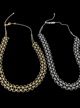 设计感缕空蕾丝花边项链女法式复古轻奢优雅时尚百搭颈链锁骨链