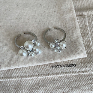 满天星锆石珍珠戒指女轻奢高级感个性精致时尚潮流百搭指环戒子