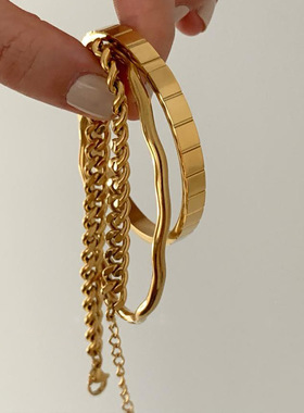 不规则链条金属手链简约百搭