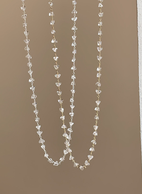 简约百搭几何三角形碎钻水晶串珠项链女高级感气质时尚颈链锁骨链