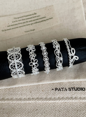 精致百搭镂空蕾丝花朵微镶锆石戒指女高级感个性时尚潮流指环戒子