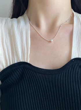 极简冷淡风金属圆珠链条项链女小众个性简约百搭气质颈链锁骨链