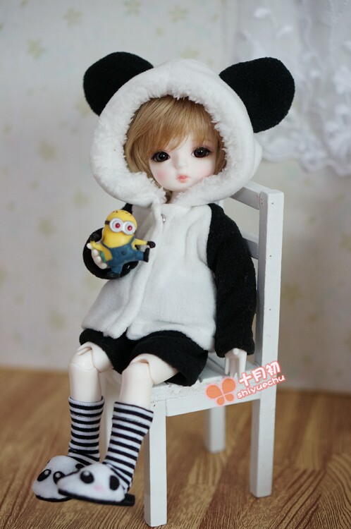 现货可爱熊猫套装BJD6分4分blythe小布yosd6分myouA34