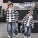 套装 连帽外套牛仔裤 新款 男孩休闲格子衬衫 两 童装 专柜品牌男童衬衫