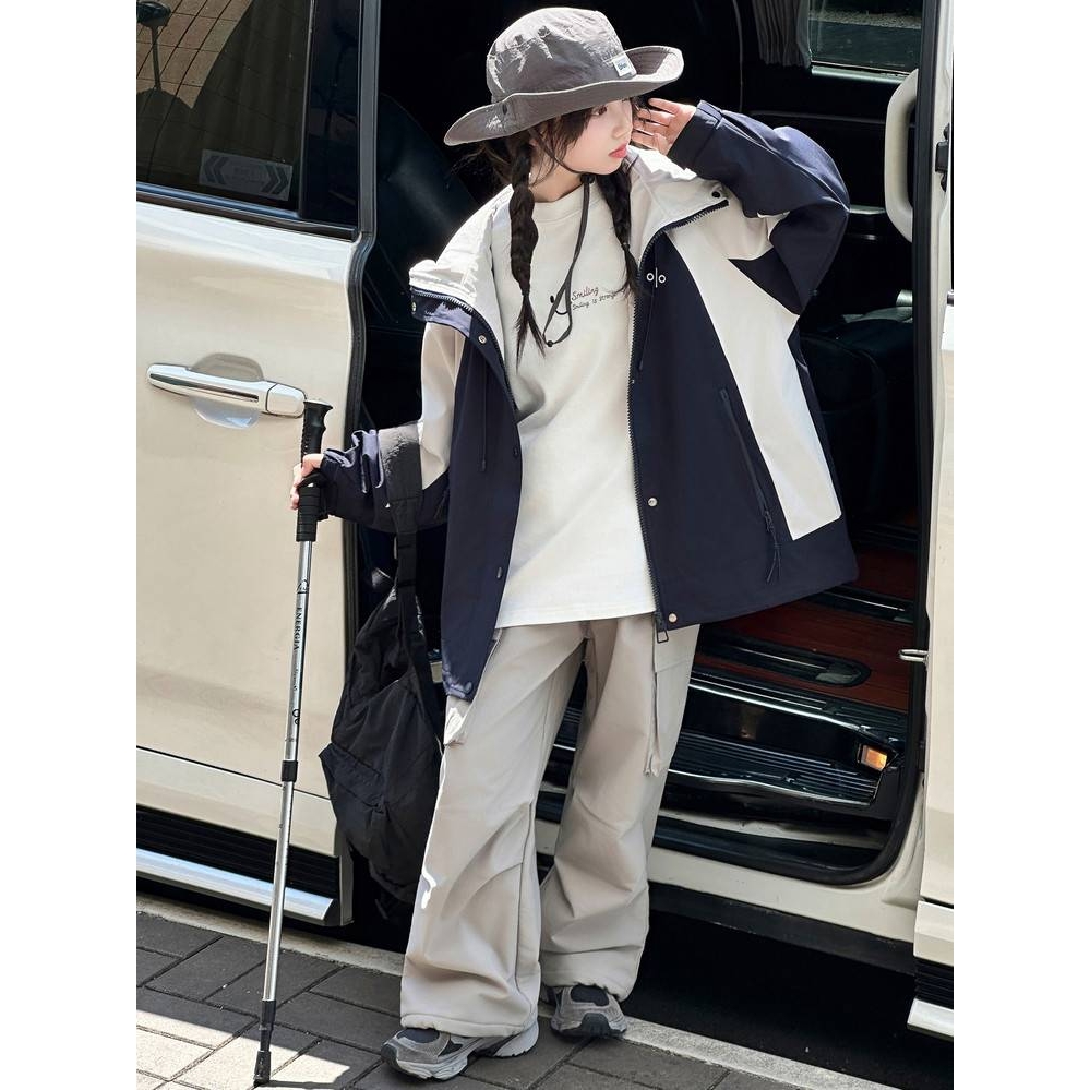 品牌专柜女童外套春秋款2025新款儿童风衣夹克冲锋衣秋装中大童早