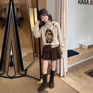 品牌官方女童毛衣套装秋冬2026新款超好看洋气针织衫儿童秋冬季裙