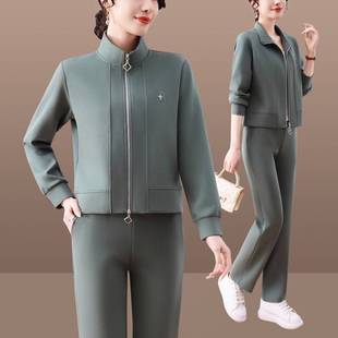 媽媽減齡外套韓版 休閑服兩 女士春秋2025新款 品牌專柜高端運動套裝