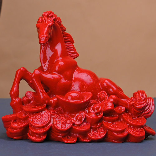 朱砂摆件马上发财马到成功客厅办公桌红砂摆放居家装饰