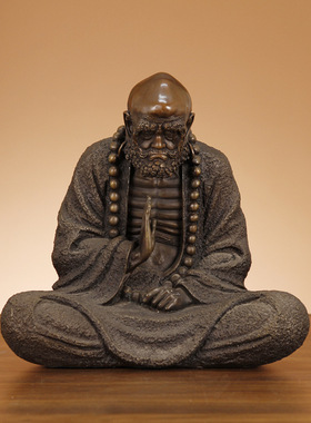 黄铜菩提达摩摆件达摩铜像居家佛堂寺庙佛像供奉家居客厅玄关摆设