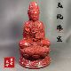 朱砂坐莲观音摆件紫金砂居家供奉保平安招财客厅玄关办公室装 饰