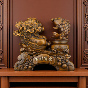 中式 饰品白菜树脂工艺品开业乔迁礼物 百财有余摆件客厅玄关酒柜装