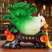 平安百财金蟾白菜摆件店铺收银台客厅电视柜酒柜居家工艺礼品直销