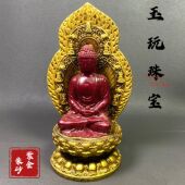 朱砂烫金观音摆件紫金砂书房客厅居家摆台办公室桌面摆设工艺品