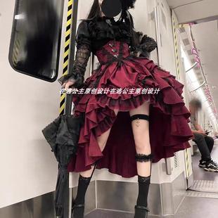 暗影哥特lolita万圣节暗黑风套装cos收腰显瘦朋克洛丽塔夜莺少女