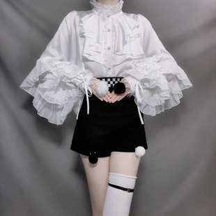 王子装lolita内搭正太基佬蝙蝠袖欧洲复古中世纪洛丽塔衬衫上衣