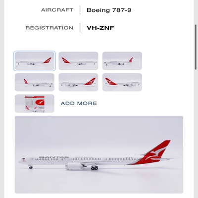 JC Wings 1:400 XX40367 Qantas 澳洲航空 Boeing 787-9 Dreamlin