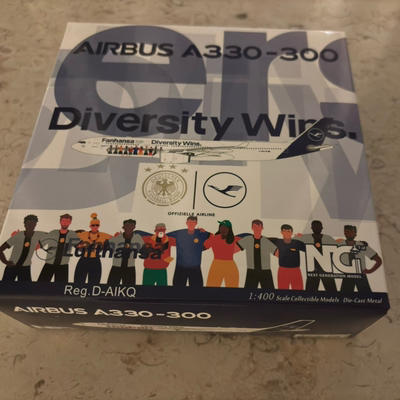 全新NG汉莎A330-300世界杯涂装模型，1:400合金客机，D-AIKQ注册