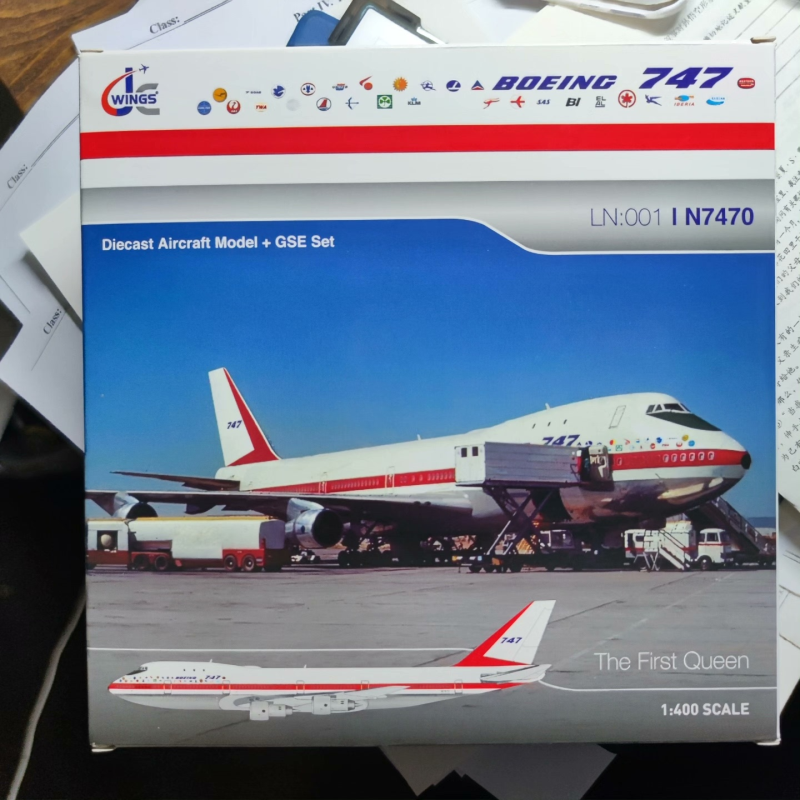 jcwings 1:400客机模型 波音747原型机含gse 是安卓苹果用bb苹果