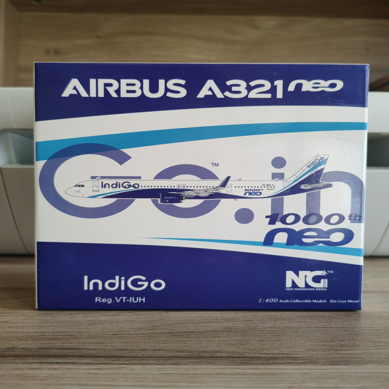 NG 1/400飞机模型印度靓蓝航空IndiGo A321neo VT-IUH1000thneo