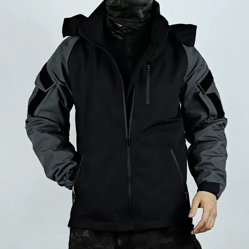 新款强袭战术风衣外套春秋黑灰工业拼接作训服上衣耐磨防风登山服,户外/登山/野营/旅行用品,作训外套/套装/野战套装,淘宝优惠券,粉丝福利购,淘宝优惠卷